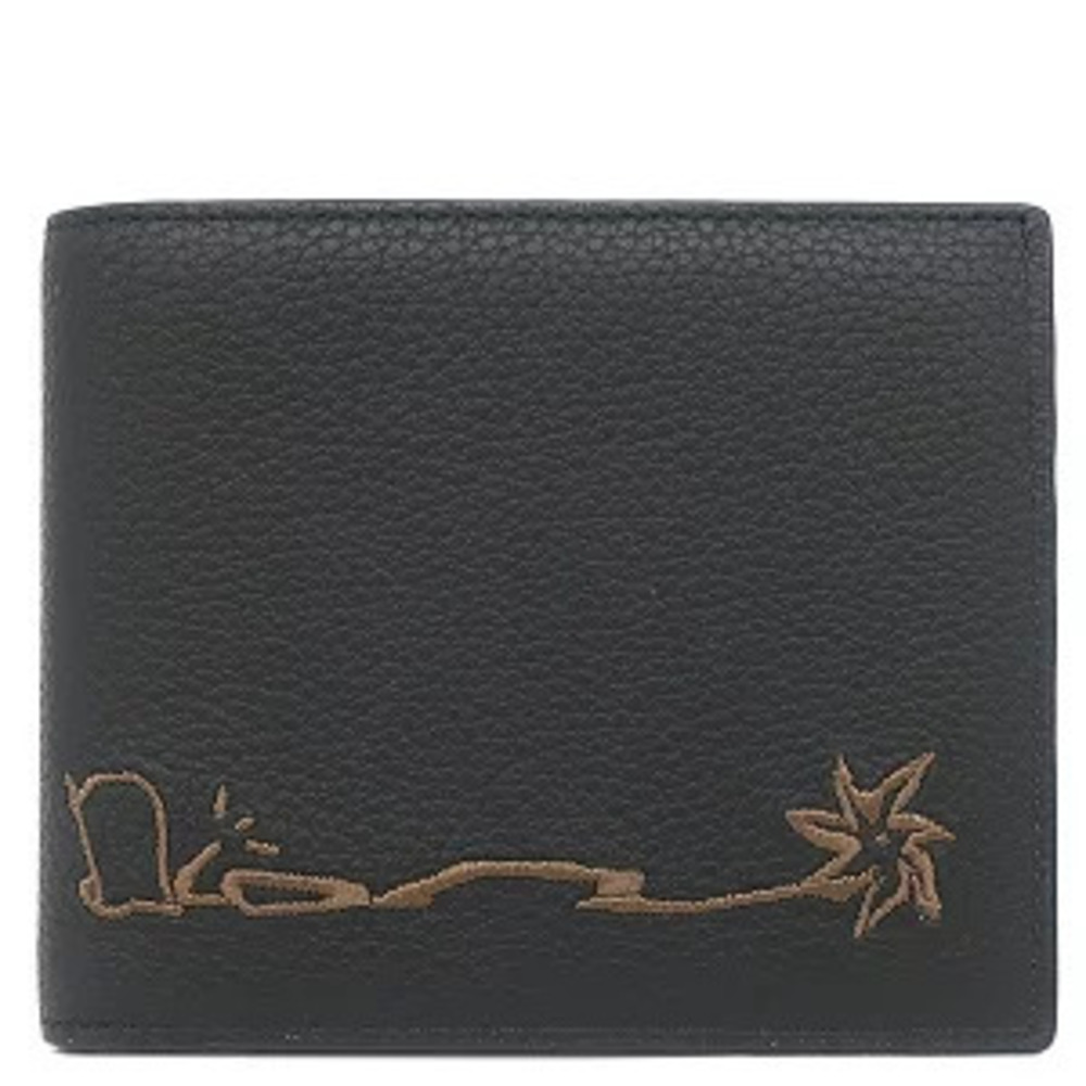 Christian Dior bi fold wallet Cactus Jack grained calf leather black brown